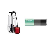 Einhell Pompe d’évacuation pour eaux chargées GC-DP 1020 N (1000 W, Profondeur d'immersion 5 m, Câble d‘alimentation 10 m) & Ribiland 04296 Tuyau de Refoulement Plat Vert 20 m Diamètre 38 mm