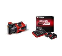 Einhell Pompe d'arrosage sans fil AQUINNA 36/34 Solo Power X-Change (36V, Débit max. 3,400 L/h, Pression 3,7bar, mode ECO et BOOST) + Twincharger et 2 Batteries 4,0Ah