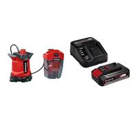 Einhell Pompe pour eaux chargées sans fil GE-DP 18/25 LL Li-Solo Power X-Change (18V, débit 7 000 L/h, aspiration à plat, hauteur de pompage de 5m, modes ÉCO et BOOST) avec Chargeur et Batterie 2,5Ah