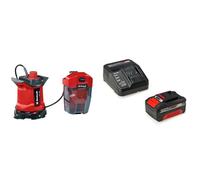 Einhell Pompe pour eaux chargées sans fil GE-DP 18/25 LL Li-Solo Power X-Change (18V, débit 7 000 L/h, aspiration à plat, hauteur de pompage de 5m, modes ÉCO et BOOST) avec Chargeur et Batterie 4,0Ah