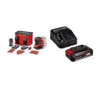 Einhell Ponceuse à main sans fil TE-OS 18/113 3X Li-Solo Power X-Change (18 V, 3 plateaux interchangeables, circuit d’oscillation de 1,8 mm, avec accessoires) avec Chargeur et Batterie 2,5Ah