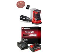 Einhell Ponceuse excentrique TE-RS 18 Li - Solo Power X-Change (Variateur électronique, Système auto-agrippant, Livré avec 1 feuille abrasive) avec Chargeur et Batterie 4,0Ah