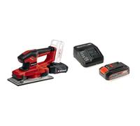 Einhell Ponceuse vibrante sans fil TE-OS 18/230 Li-Solo (fixation auto-agrippante, semelle en aluminium, sac à poussières, avec 3 feuilles de papier abrasif) avec Chargeur et Batterie 2,5Ah