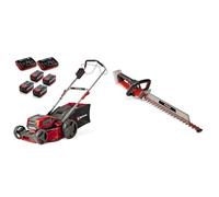 Einhell Professional Tondeuse à Gazon sans Fil GP-CM 36/47S Li BL (4x4,0Ah) Power X-Change (36V, Coupe 47cm, 65L) 4 Batteries 4,0Ah et 2 Chargeurs Doubles + Taille-Haies sans Fil GP-CH 18/61 Li BL