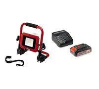 Einhell Projecteur de chantier sans fil TC-CL 18/1800 Li Power X-Change (18V, li-ion, lampe, LED puissante, variateur rotatif, tête orientable 360°, pied repliable) avec Chargeur et Batterie 2,5Ah