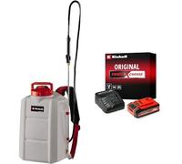 Einhell Pulvérisateur à pression sans fil GE-WS 18/150 Li-Solo Power X-Change (18 V, réservoir de 15 L, buse en laiton, lance de pulvérisation en acier inoxydable) avec chargeur et batterie 4,0Ah