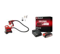 Einhell Pulvérisateur de Peinture sans Fil Te-SY 18/90 Li-Solo Power X-Change (18V, débit 1 000 ML/Min, réservoir 1 200 ML, débit d’air/quantité de Peinture réglables) avec Chargeur et Batterie 2,5Ah