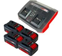 Einhell PXC Starter Kit 4x Power X-Change batterie 18 V 4,0 Ah ( 4x 4511396 ) + Power X-Twincharger 3A chargeur double ( 4512069 )
