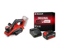 Einhell Rabot sans fil TE-PL 18/82 Li-Solo Power X-Change (profondeur de passe jusqu’à 2 mm, arbre porte fers de grande dimension, patin de repos automatique) avec Chargeur et Batterie 4,0Ah