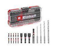 Einhell S-CASE 18 pièces jeu d’accessoires à impact | Embouts S2 de 25 et 50 mm | porte-embout de 60 mm | douilles tournevis | forets métal
