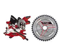 Einhell Scie à onglet radiale sans fil TE-SM 36/210 Li-Solo Power X-Change (lithium-ion, système de glissière, sans batterie ni chargeur) VERSION KIT avec Lame de Coupe Fine en Métal Dur