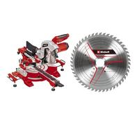 Einhell Scie à onglet radiale TC-SM 216 (1600 W, table pivotante à réglage rapide et butées d’angles, laser, extensions latérales, blocage d’arbre «Spindle-Lock») + 2ème lame incluse