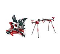 Einhell Scie à onglet radiale TC-SM 2534/1 Dual (puissance max. 2350 W, système de glissière intégré, avec lame aux carbures de tungstène précise) VERSION KIT avec Piètement Stationnaire MSS 1610