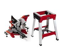 Einhell Scie à onglet radiale TE-SM 10 L Dual (2 100 W, lame de Ø 254 mm, largeur de coupe 305 mm, profondeur de coupe 85 mm, laser marquant la ligne de coupe) + Piètement stationnaire E-Stand