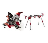 Einhell scie à onglet radiale TE-SM 8 L Dual (1 800 W, lame de Ø 216 mm, largeur de coupe 305 mm, profondeur de coupe 65 mm, laser marquant la ligne de coupe) + Piètement stationnaire MSS 1610