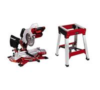Einhell Scie à onglet sans fil TE-MS 18/210 Li Solo Power X-Change (18 V, 3.000 min-1, Ø210 x ø30 mm lame de scie, sans batterie ni chargeur) VERSION KIT avec Piètement Universel