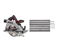 Einhell Scie circulaire portative sans fil TE-CS 18/190 Li BL-Solo Power X-Change (moteur sans charbon, réglage sans outil,vendue sans batterie ni chargeur) Livré avec Rail de Guidage 100cm