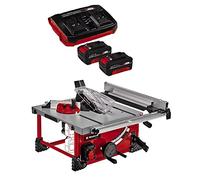 Einhell Scie circulaire sur table sans fil TE-TS 36/210 Li-Solo Power X-Change (lithium-ion, table en aluminium, extension de table, butée d’angle incluse) avec double chargeur et 2 batteries 4,0 Ah