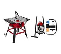 Einhell Scie circulaire sur table TC-TS 2025/2 U (puissance maximale 2000 W, dispositif de réglage hauteur/inclinaison de la lame de scie, butée d’angle +/- 60°) + aspirateur synchro 20L TC-VC 1820 SA