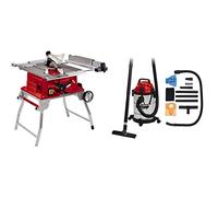 Einhell Scie circulaire sur table TE-CC 250UF (puissance max. 2000 W, glissière de découpe, butée parallèle et butée d’angle/transversale, repliable et portable) + aspirateur synchro 20L TC-VC 1820 SA