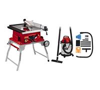 Einhell Scie circulaire sur table TE-TS 250 UF (puissance maximale de 2 000 W, fonction trolley, démarrage progressif, butée parallèle et butée d’angle) + aspirateur synchro 20L TC-VC 1820 SA