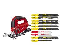 Einhell Scie sauteuse pendulaire TC-JS 85 (620 W, Variateur électronique, Mouvement pendulaire réglable 4 positions, Livré en coffret avec accessoires) + Boîte de 10 lames