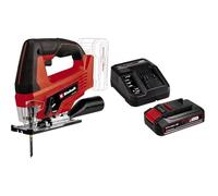 Einhell Scie sauteuse sans fil TC-JS 18 Li Power X-Change (grande stabilité de fonctionnement, mouvement pendulaire activable, attache de lame universelle sans outil) avec Chargeur et Batterie 2,5Ah