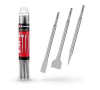Kit burin SDS Plus original Einhell 3 pièces de 250 mm (avec burin pointu, burin plat de 20 mm de large et burin à pelle de 40 mm de large, en acier durable de 40 cl pour les travaux de démolition et
