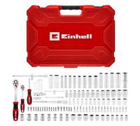 Einhell set de douilles et cliquets, 110 pièces (entraînements 1/4" et 1/2", douilles 4-32 mm, cliquets réversibles 72 dents, embouts PH/PZ/T/H/SL, acier CrV/S2, coffret)
