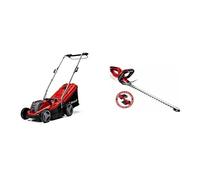 Einhell Tondeuse à gazon sans fil GE-CM 18/33 Li (1 x 4,0 Ah) Power X-Change (jusqu’à 200 m², réglage centralisé de la hauteur de coupe à 5 positions) VERSION STARTER KIT + TAILLE HAIE