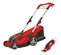 Einhell Tondeuse à gazon sans fil GE-CM 36/37Li + Cisaille PXC (36V, 400m²) Livré avec 2 batteries 3,0 Ah et 2 chargeurs