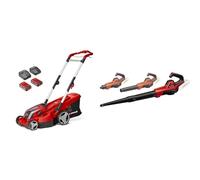 Einhell Tondeuse à Gazon sans Fil RASARRO 36/36 Kit Power X-Change (36V, Largeur Coupe : 36 cm, Jusqu’à 400m², Bac 45L) avec 2 Batteries 3,0 Ah et 2 Chargeurs + Souffleur sans Fil GE-UB 18/250 Li E