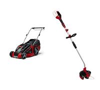Einhell Tondeuse à gazon sans fil sur batterie GE-CM 43 Li M KIT Power X-Change (Largeur de coupe 43 cm, Surface conseillée 500 m²) Version Starter Kit (2 x 4,0Ah + 2 Chargeurs) + Coupe Bordure 36V