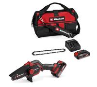 Einhell Tronçonneuse à chaîne sans fil GE-PS 18/15 Li Bag Kit Power X-Change (18 V, Brushless, longueur de coupe 12,5 cm, avec batterie 2,5 Ah, chargeur, chaîne de rechange, sac Einhell 45/29)