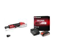 Einhell Visseuse à cliquet sans fil TE-RW 18/60 Li-Solo Power X-Change (18 V, 60 Nm, porte-outil 3/8", rotation droite/gauche, lumière LED, adaptateur 1/2 » inclus) avec Chargeur et Batterie 2,5Ah