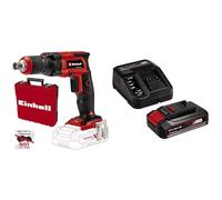 Einhell Visseuse cloisons sèches sans fil TE-DY 18 Li-Solo (18 V, bouton de blocage pour marche continue, une butée de profondeur réglable, avec coffret E-Box S35) avec Chargeur et Batterie 2,5Ah