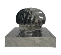 EINSIDE Extracteur de fumées rotatif éolien en inox AISI 304, Chapeau de cheminée base carrée, 52 x 52 cm