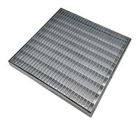 EINSIDE Grille Carrée en Acier Galvanisée Anti-Talon avec Cadre, 22,5 x 22,5 cm