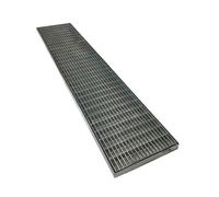 EINSIDE Grille Rectangulaire en Acier Galvanisée Anti-Talon avec Cadre, 20 x 100 cm