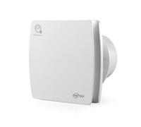EINTTAX Ventilateur extracteur carré blanc silencieux 100 mm avec capteur d’humidité et minuterie, débit 95 m³/h, fixation murale ou fenêtre pour salle de bain, toilettes et cuisine
