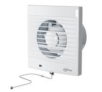 EINTTAX Ventilateur extracteur d'air pour salle de bain avec cordon de tirage de 10 cm 100 mm, ventilateur silencieux pour salle de bain, ventilateur d'extraction mural/fenêtre pour cuisine, garage