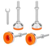 EIOTAZRE Lot de 4 pieds de nivellement M8 x 50 x Ø 40 mm, pieds réglables pour charge lourde, peut supporter 200 kg, pieds réglables avec filetage et tampon en caoutchouc, pieds réglables en hauteur