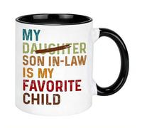 EIRZNGXQ Tasse à café My Son-in-Law is My Favourite Child en céramique, 325 ml, motif imprimé drôle et élégant, pour anniversaire, noir