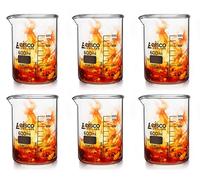 Eisco Labs Lot de 6 gobelets en verre borosilicate, graduation 50 ml