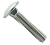 Eisenwaren2000 Lot de 50 vis à tête ronde plate avec raccord carré M6 x 25 mm - Vis de carrosserie DIN 603 - ISO 8677 - Vis filetées - Filetage complet - Acier inoxydable A2