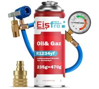 Eisfro - Kit Recharge Climatisation R1234yf avec Gaz R1234yf 3en1 - 2X 235 g - Gaz R1234yf - ECO - avec Adaptateur AZ et Tuyau