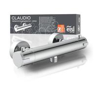 EISL CLT168ACR CLAUDIO, Mitigeur avec thermostat, Mitigeur thermostatique avec blocage de sécurité à 38°C, Mitigeur de douche avec fonction d'économie d'eau, Thermostat de douche, chrome