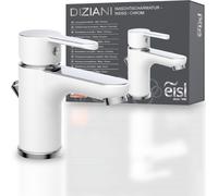 eisl DIZIANI Mélangeur lavabo avec barre extractible, mélangeur salle de bain avec vidage Lavabo, blanc/chrome