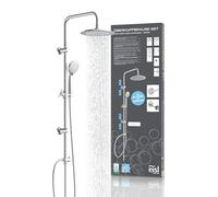 EISL DX12009 doucheset om te lijmen, doucheset met regendouche, doucheset zonder boren, douchesysteem zonder armatuur, douchearmatuur met regenwouddouche en handdouche met 3 straalsoorten, chroom