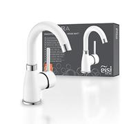 EISL FUTURA NI075FUTWCR Robinet de lavabo, robinet salle bain, mitigeur lavabo avec fonction d'économie d'énergie, orientable à 360°, robinet lavabo de bains chrome/blanc